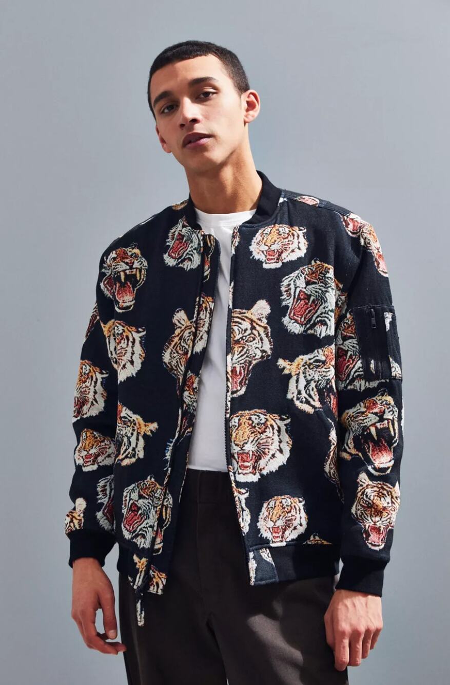 Publish Tiger Jeramiah Jacquard Embroidered Bomber Jacket Size Small